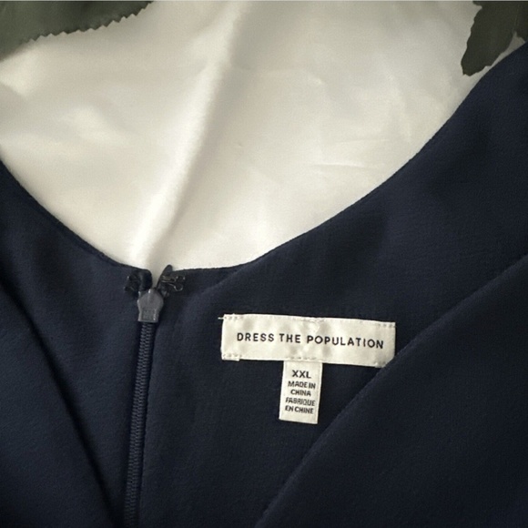 NEW Dress the Population [ XXL ] Iris Slit Crepe Gown in‎ Midnight Blue - Picture 4 of 15